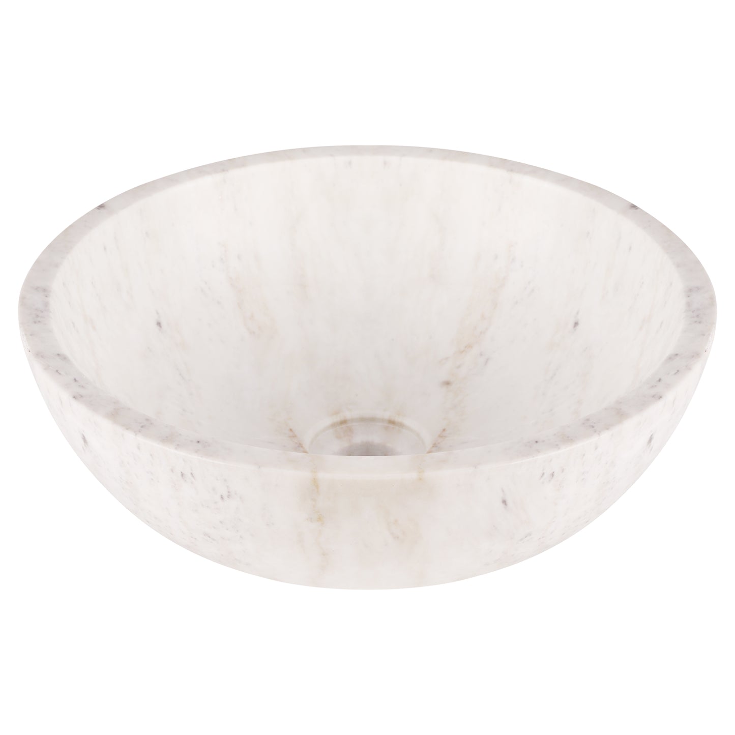 Opbouw waskom Differnz Bowl rond 40cm marmer wit