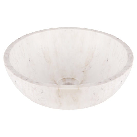 Opbouw waskom Differnz Bowl rond 40cm marmer wit