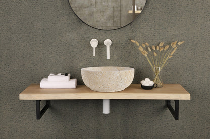Opbouw waskom Differnz Bowl rond 40cm serut stone beige