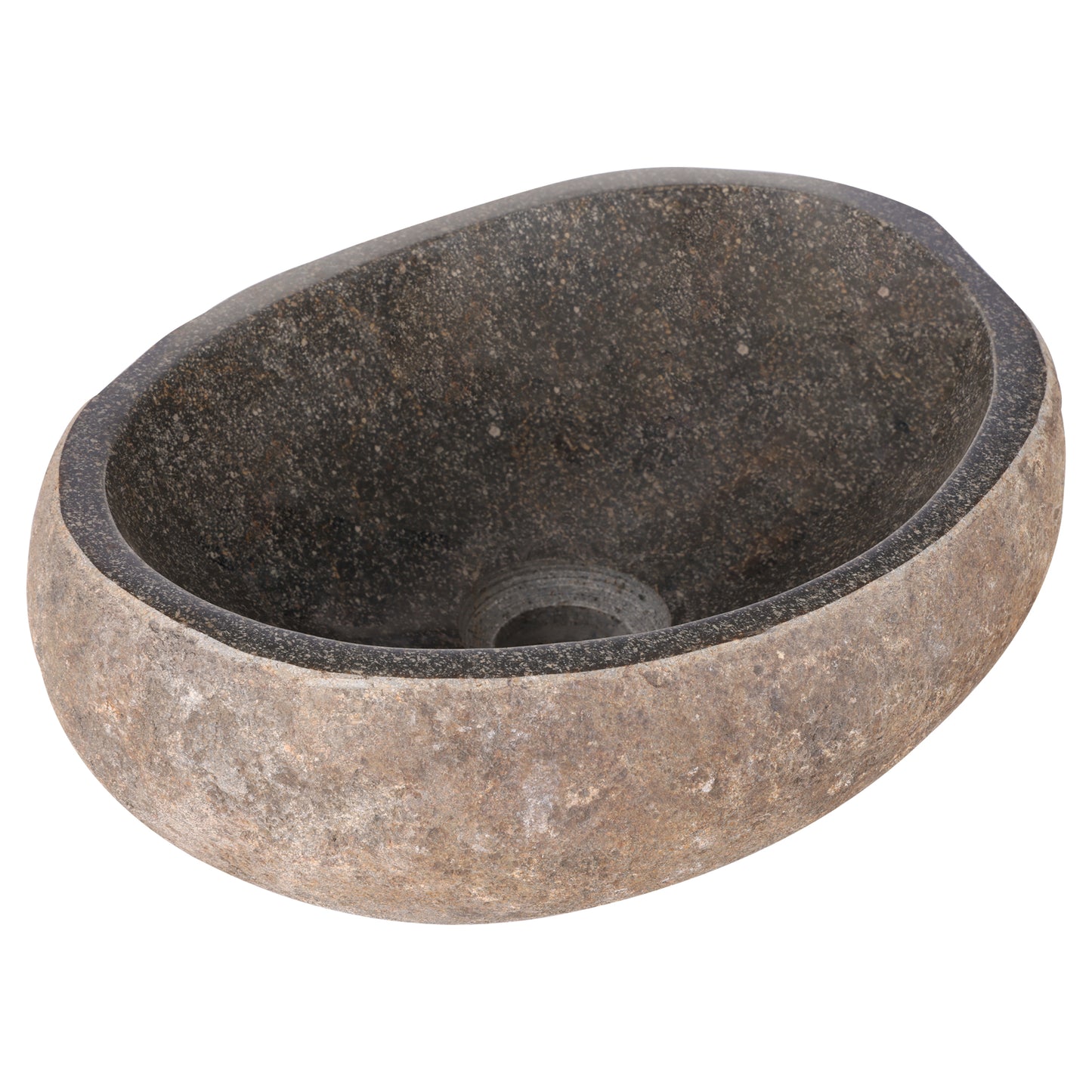 Opbouw waskom Differnz Lombok 36cm riverstone beige en grijs