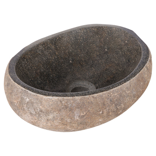 Opbouw waskom Differnz Lombok 36cm riverstone beige en grijs