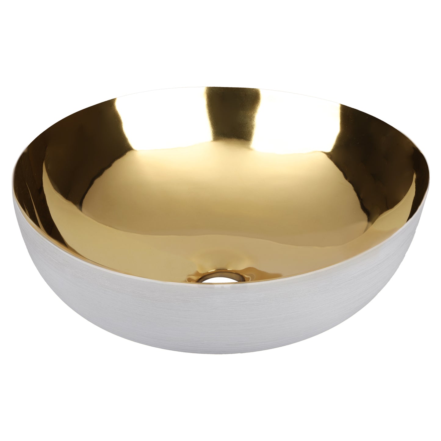 Opbouw waskom Differnz Shine rond 40cm keramiek wit en goud