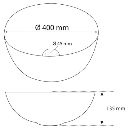 Opbouw waskom Differnz Shine rond 40cm keramiek wit en goud