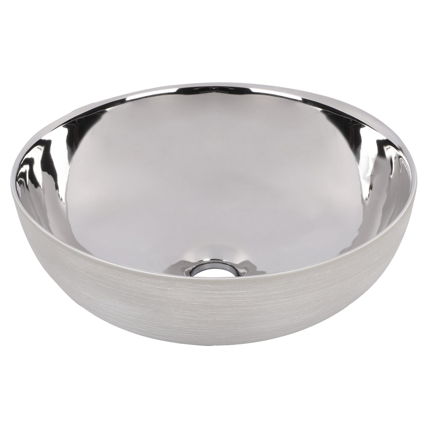 Opbouw waskom Differnz Shine rond 40cm keramiek grijs zilver