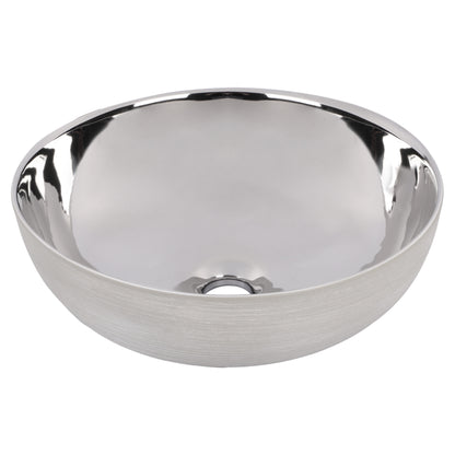 Opbouw waskom Differnz Shine rond 40cm keramiek grijs zilver
