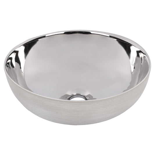 Opbouw waskom Differnz Shine rond 40cm keramiek grijs zilver