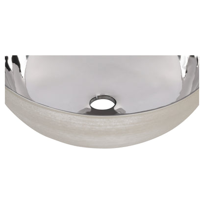 Opbouw waskom Differnz Shine rond 40cm keramiek grijs zilver