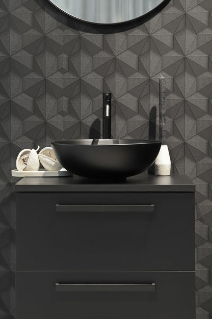 Opbouw waskom Differnz Slim rond 40cm keramiek mat zwart
