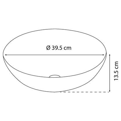 Opbouw waskom Differnz Slim rond 40cm keramiek mat zwart