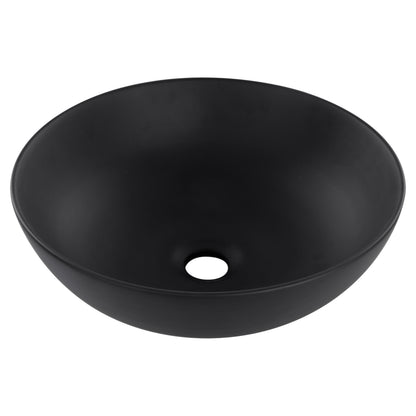 Opbouw waskom Differnz Slim rond 29cm keramiek mat zwart