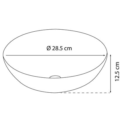 Opbouw waskom Differnz Slim rond 29cm keramiek lichtgrijs
