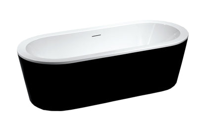 Vrijstaand ligbad Sanitado Elements Balance 178x80cm glanzend zwart en wit