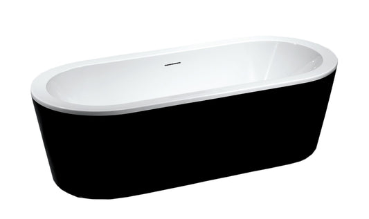 Vrijstaand ligbad Sanitado Elements Balance 178x80cm glanzend zwart en wit