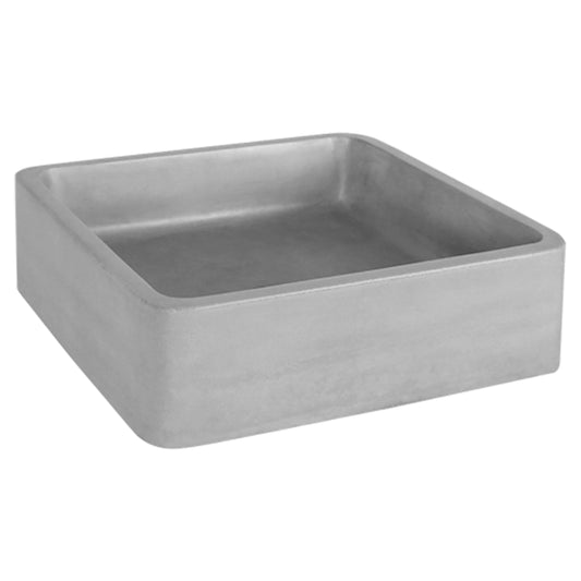 Opbouw waskom Differnz Marba vierkant 40cm beton lichtgrijs