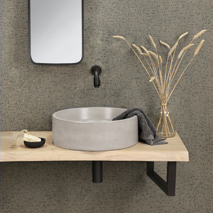 Opbouw waskom Differnz Marba rond 42cm beton lichtgrijs