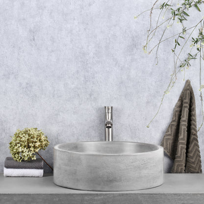 Opbouw waskom Differnz Marba rond 42cm beton lichtgrijs