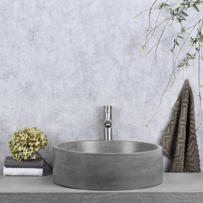 Opbouw waskom Differnz Marba rond 42cm beton donkergrijs