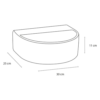 Opbouw waskom Differnz Demi halfrond 30cm beton donkergrijs