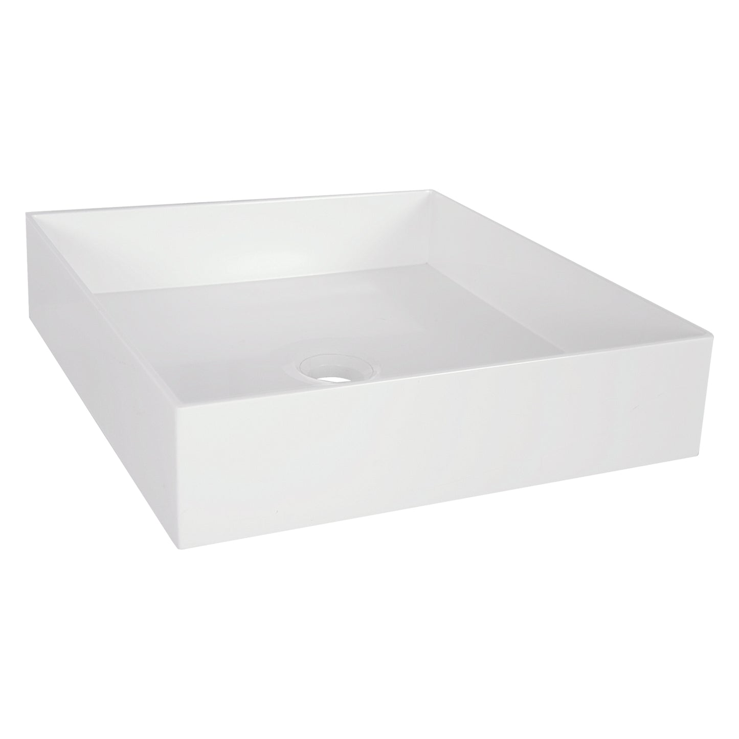Opbouw waskom Differnz Jura vierkant 42cm polystone wit