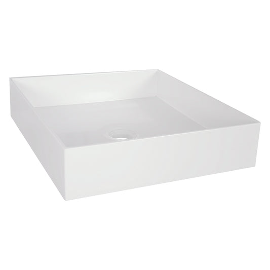 Opbouw waskom Differnz Jura vierkant 42cm polystone wit