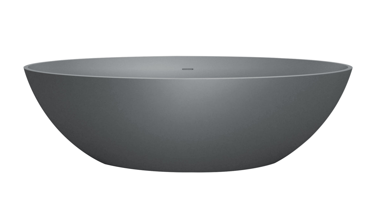 Vrijstaand ligbad Sanitado Elements Just New solid surface 180x85cm mat grijs