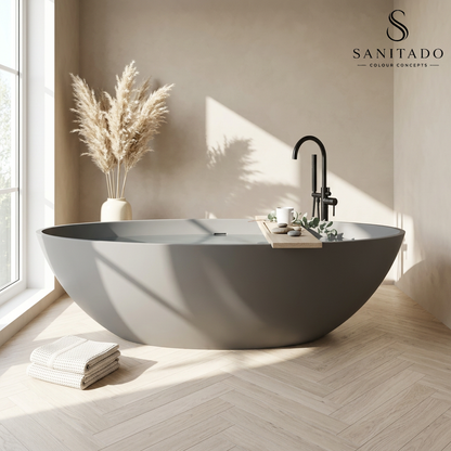 Vrijstaand ligbad Sanitado Elements Just New solid surface 180x85cm mat grijs
