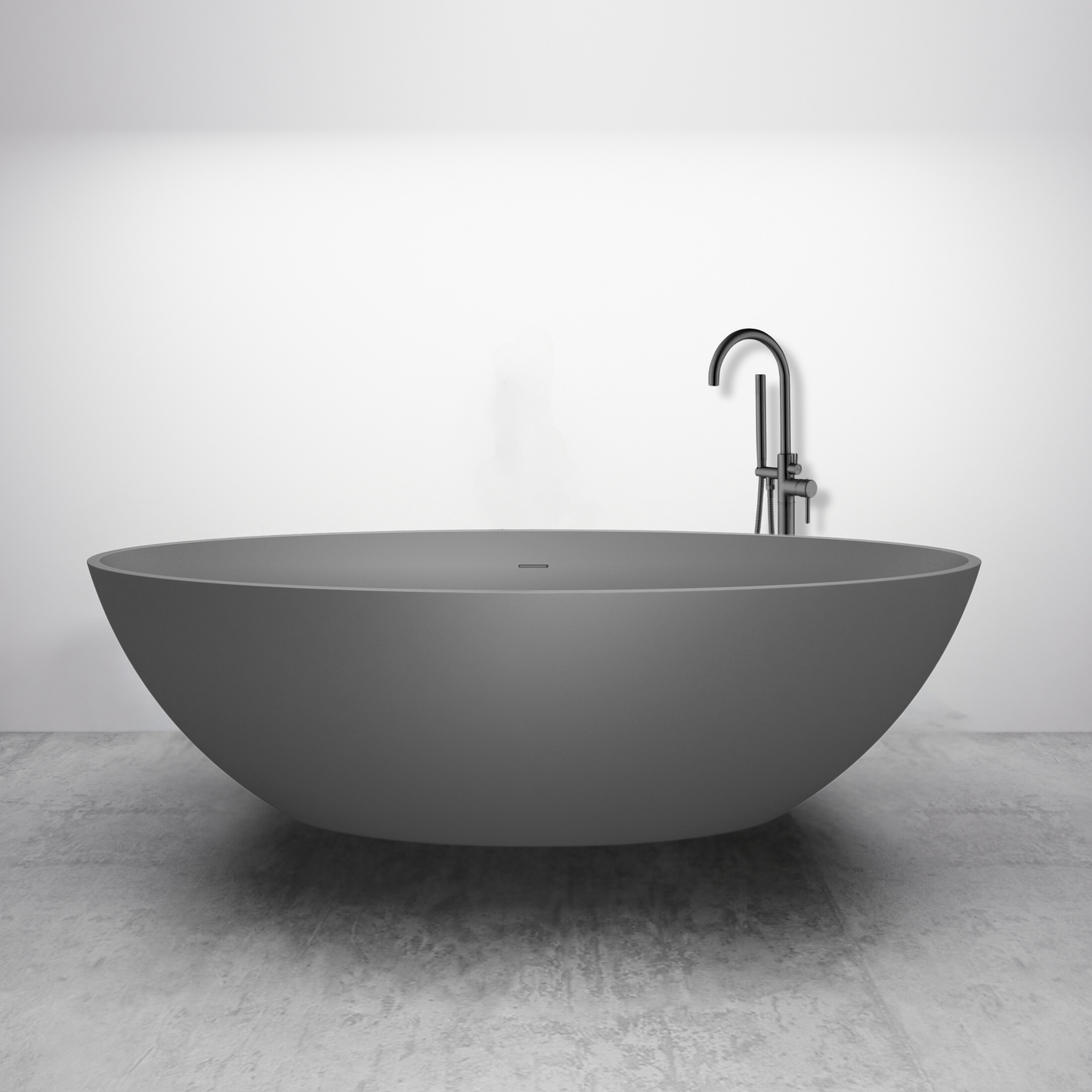 Vrijstaand ligbad Sanitado Elements Just New solid surface 180x85cm mat grijs