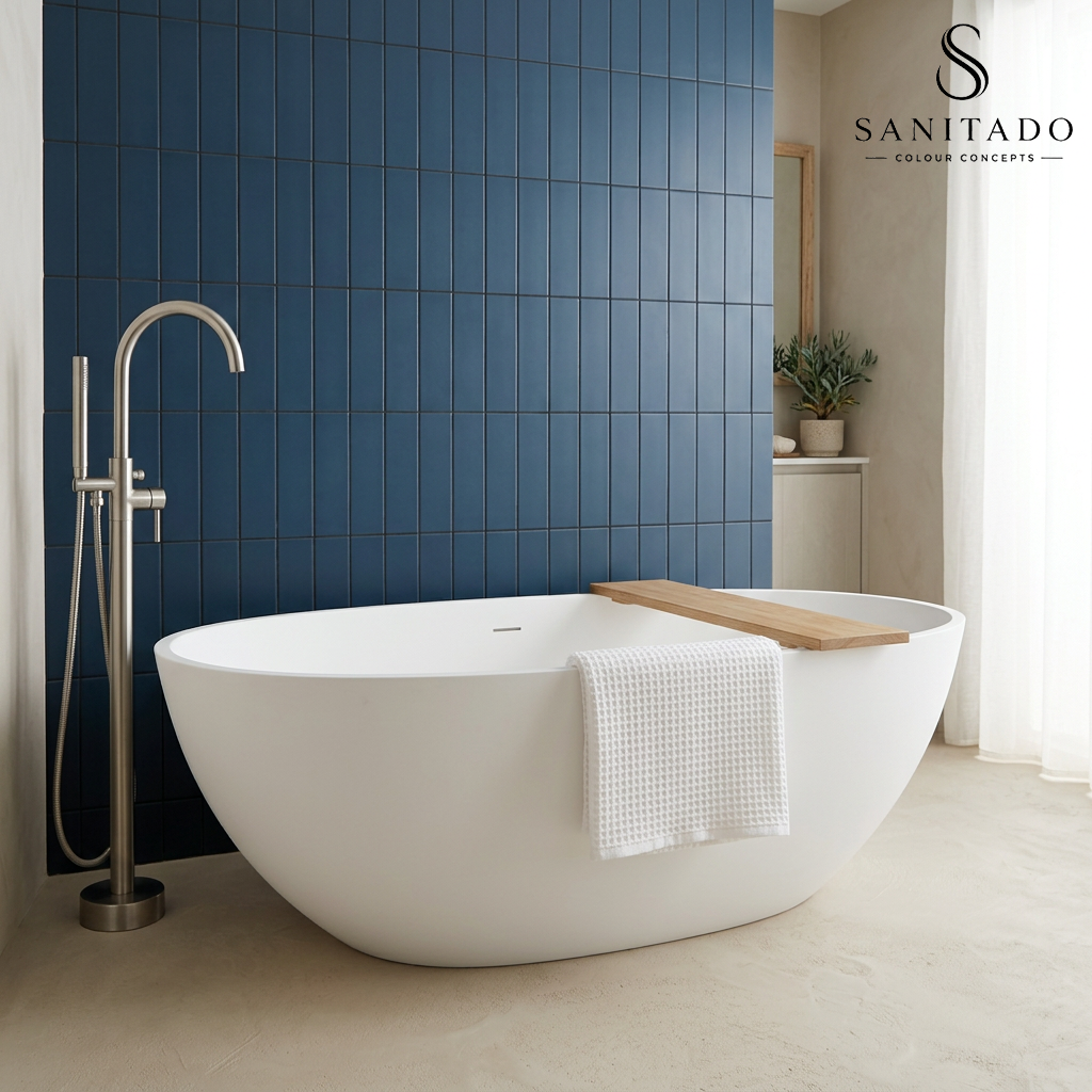 Vrijstaand ligbad Sanitado Elements Just New solid surface 180x85cm mat wit