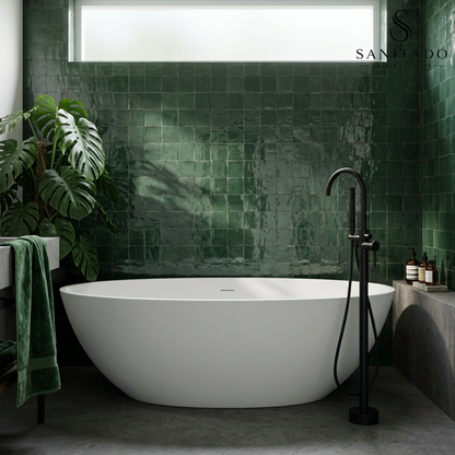 Vrijstaand ligbad Sanitado Elements Just New solid surface 180x85cm mat wit
