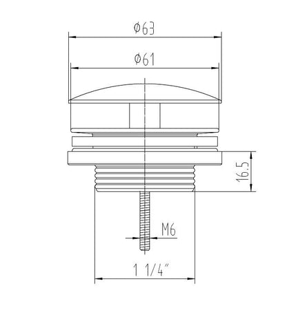 Sanitado Industry Luxe Afvoerplug 5/4" Niet-afsluitbaar RVS