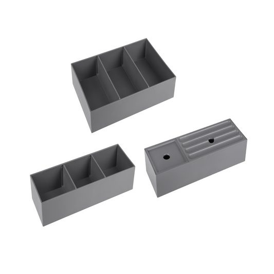 Lade organizer set Differnz 3dlg in grijs kunststof