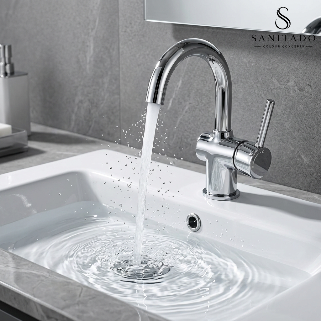 Sanitado Industry Luxe Wastafelkraan Draaibaar Chroom Coldstart