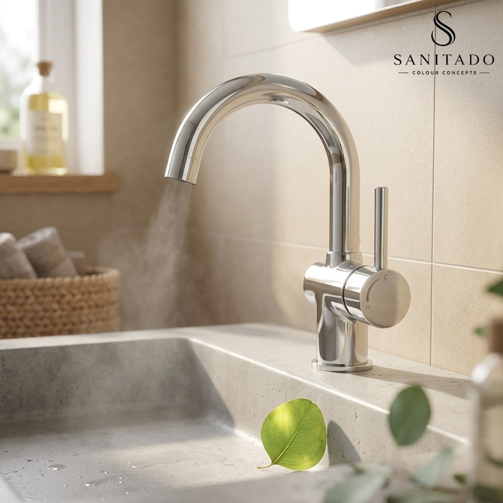 Sanitado Industry Luxe Wastafelkraan Draaibaar Chroom Coldstart