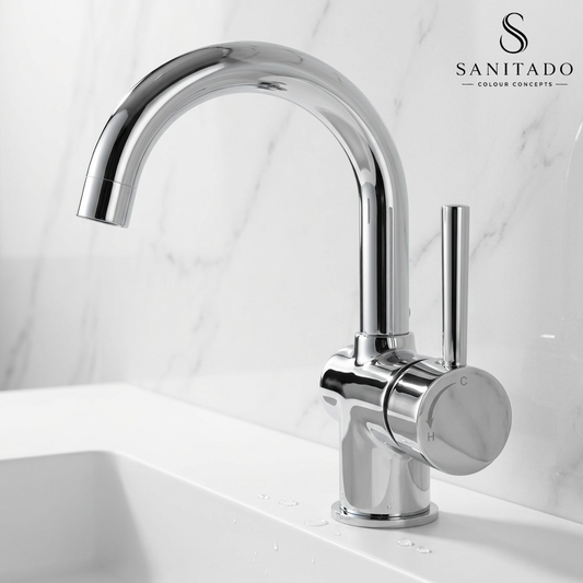 Sanitado Industry Luxe Wastafelkraan Draaibaar Chroom Coldstart