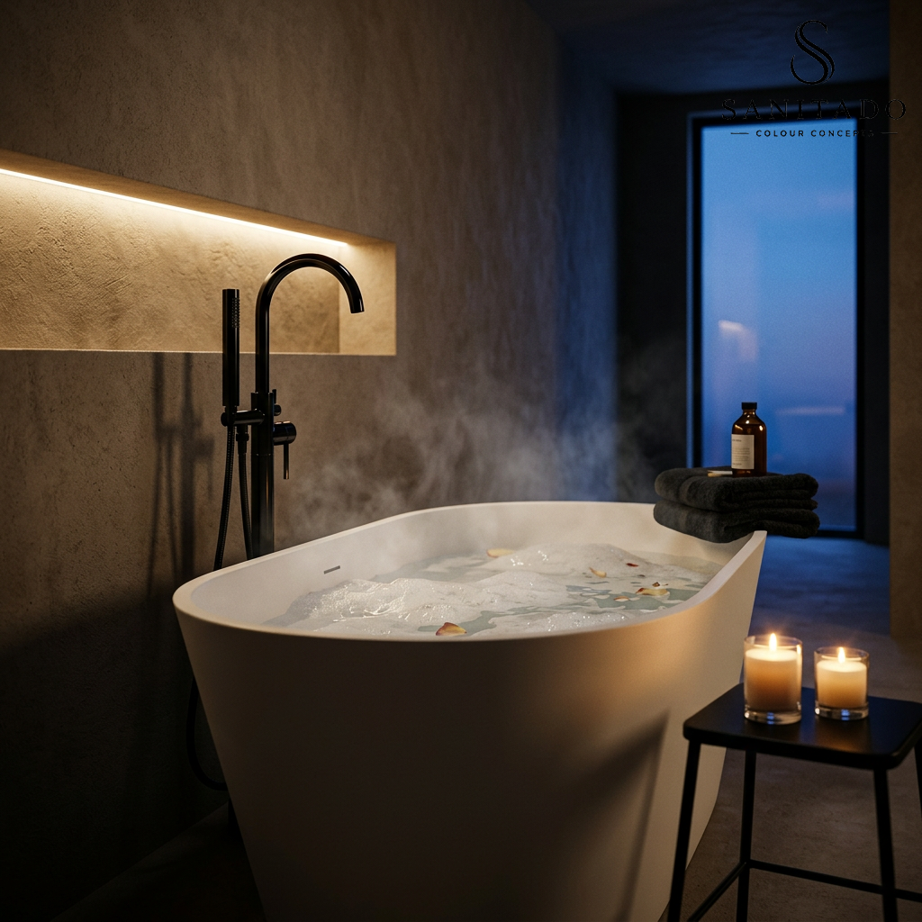 Vrijstaand ligbad Sanitado Elements Mooi solid surface169x81cm mat wit