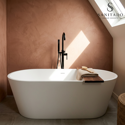Vrijstaand ligbad Sanitado Elements Mooi solid surface169x81cm mat wit - sfeervolle baden, strak, tijdloos en modern