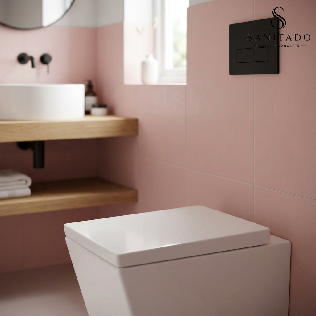 Wandcloset Sanitado Elements Square diepspoel met toiletzitting in glanzend wit