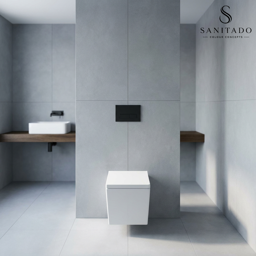 Wandcloset Sanitado Elements Square diepspoel met toiletzitting in glanzend wit