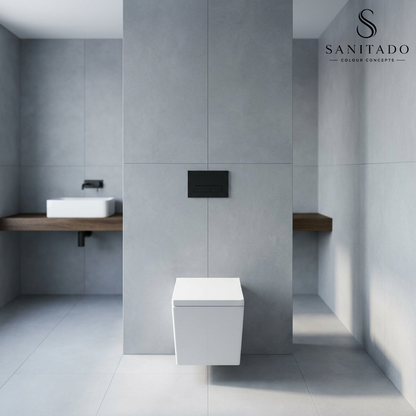 Wandcloset Sanitado Elements Square diepspoel met toiletzitting in glanzend wit