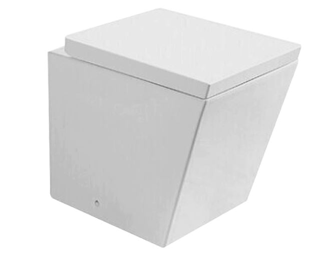 Wandcloset Sanitado Square diepspoel met toiletzitting in glanzend wit