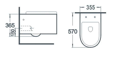 Wandcloset Sanitado Elements Rapido met softclose toiletzitting in glanzend wit