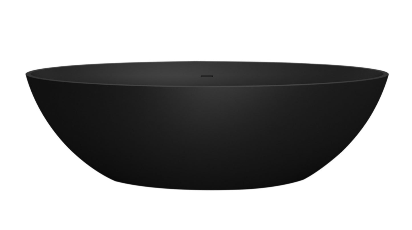 Vrijstaand ligbad Sanitado Elements Just New solid surface 180x85cm mat zwart