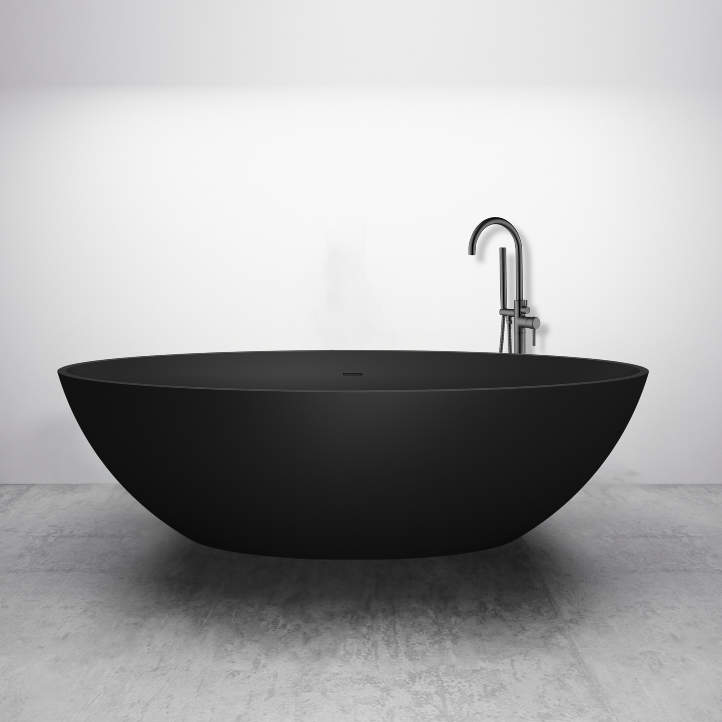 Vrijstaand ligbad Sanitado Elements Just New solid surface 180x85cm mat zwart