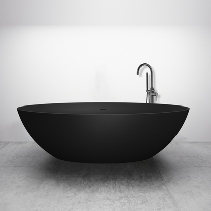 Vrijstaand ligbad Sanitado Elements Just New solid surface 180x85cm mat zwart
