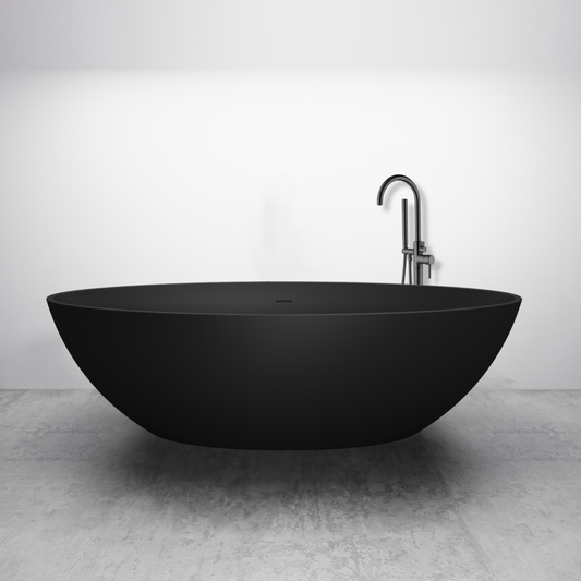 Vrijstaand ligbad Sanitado Elements Just New solid surface 180x85cm mat zwart