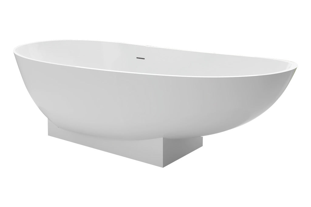 Vrijstaand Ligbad Sanitado Industry Earth solid surface 180x84cm mat wit