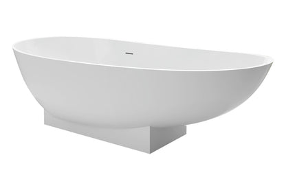Vrijstaand Ligbad Sanitado Industry Earth solid surface 180x84cm mat wit
