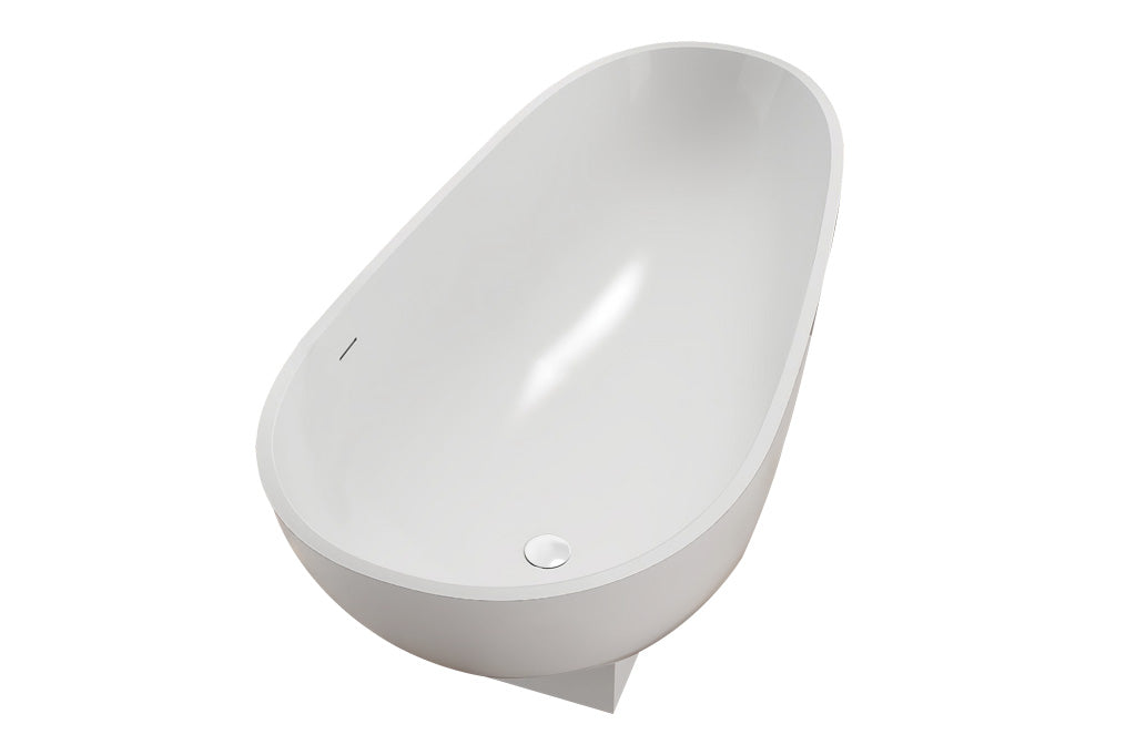 Vrijstaand Ligbad Sanitado Industry Earth solid surface 180x84cm mat wit