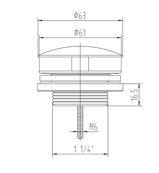 Sanitado Industry Luxe Afvoerplug 5/4" Niet-afsluitbaar Gunmetal