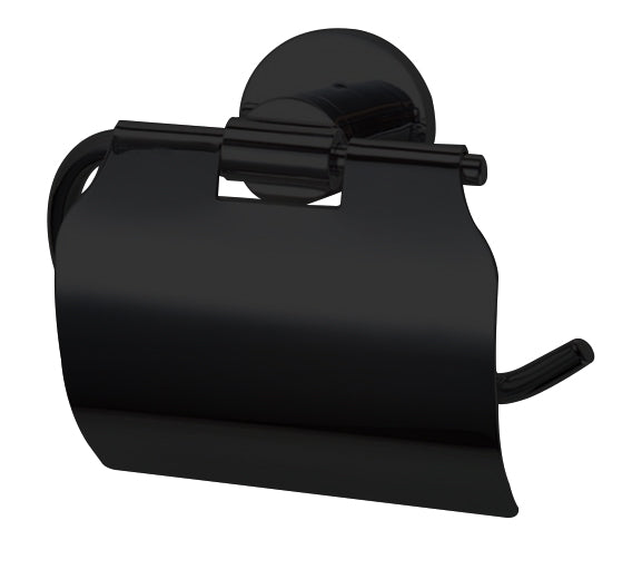 Toiletaccessoires set Sanitado Industry met borstel, rolhouder met klep en handdoekhaak in mat zwart